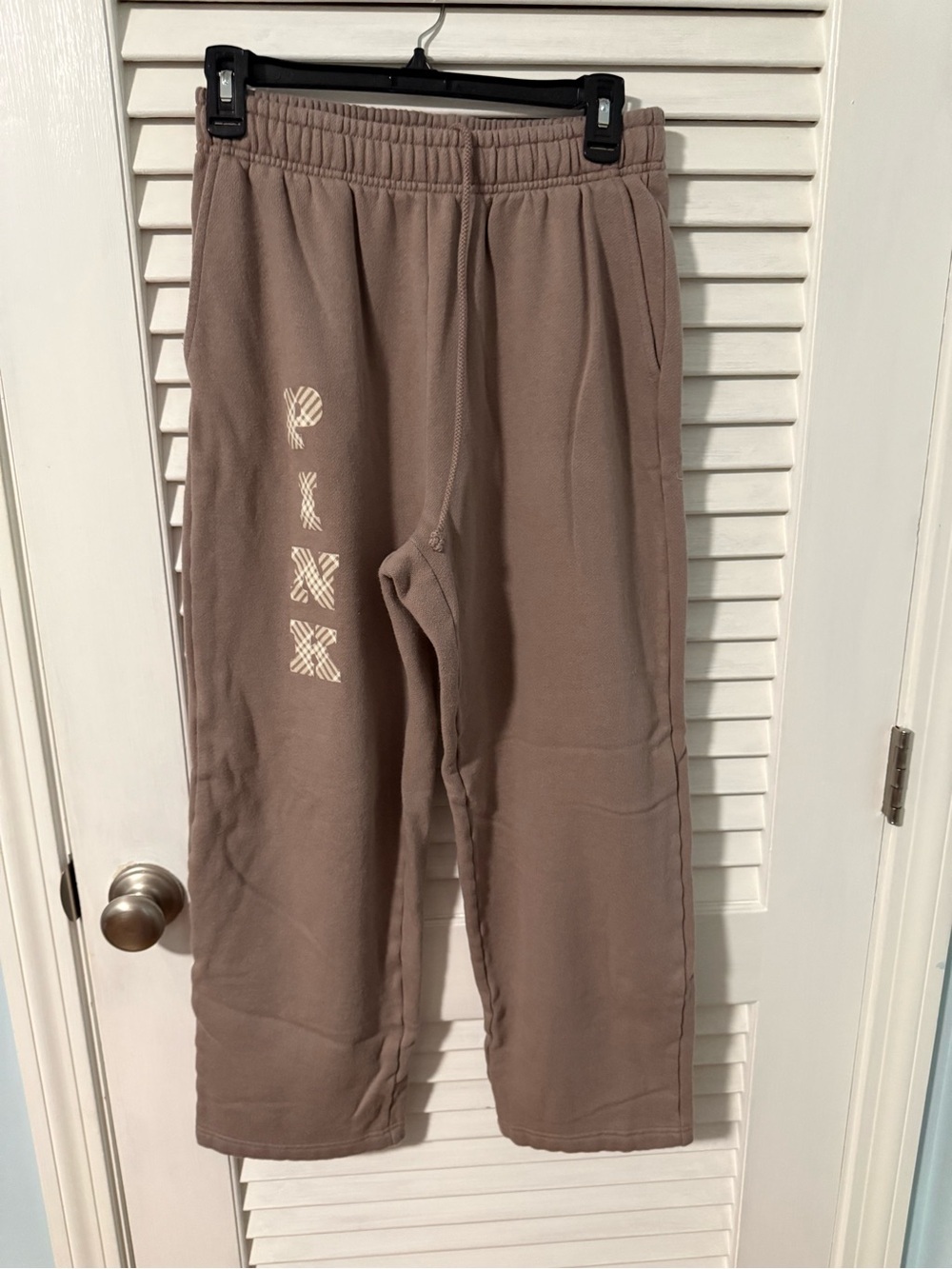 PINK Victoria Secret Taupe Sweatpants high wasted. NWOT!